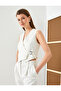 Crop Vest Wrap V-Neck with Metal Accessories
