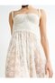 Lace Long Dress with Straps and Sweetheart Neckline - 7