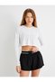 Back Window Detailed Sports Crop T-Shirt Long Sleeve Crew Neck - 3