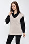 Women's V-Neck Belted Long Knitwear Sweater - 5
