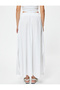 Cotton Long Flared Skirt - Slit Detailed, Standard Waist - 4