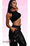 Women's Shardonlu Leather Trousers - Lace-Up Elastic Waist Leather Jogger Pants with Elastic Cuffs Black - 2