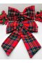 Red Plaid Bow Model Large Size Youth and Adult Hair Clip Set of 2 for Holidays and Special Occasions - 2