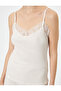 Pajamas Top with Thin Straps and Lace Detail Ribbed - 5