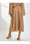 Pleated Midi Skirt with Glitter and Elastic Waist - 4