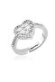 New Season Baguette Stone Heart Model Steel Ring