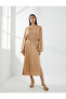 Pleated Midi Skirt with Glitter and Elastic Waist - 2