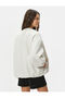 Oversize Bomber Jacket Fleece Zippered Round Neck Long Sleeve Pocket - 4