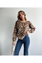 Pulover moale cu model leopard de damă - 3