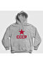 سويت شيرت بقلنسوة باللون الرمادي والأحمر Cccp للجنسين من الاتحاد السوفيتي267517تي تي