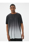 Crew Neck Short Sleeve Sports T-Shirt - Abstract Printed