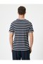 Short Sleeve Crew Neck Slim Fit Striped T-Shirt - 4