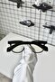 Miles Black Oval Round Bone Clear Tr90 Women Men Unisex Blue Screen Goggle Eyewear - 4