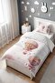 Pink Floral Balloons Patterned Single Baby Kids Duvet Cover Set - 3