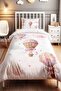 Pink Floral Balloons Patterned Single Baby Kids Duvet Cover Set