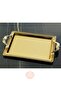 35X25 cm Steel Rectangular 1St Quality Gold Tray - 4