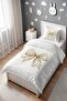 Glitter Bow Patterned Single Baby Kids Duvet Cover Set - 3