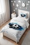 Blue Football Patterned Single Baby Kids Duvet Cover Set - 3