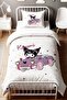 Purple Kuromi Stroller Patterned Single Baby Kids Duvet Cover Set - 2