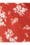 Floral Midi Dress Sitting Waistline Round Ruffled Watermelon Sleeve Slim Fit - 6