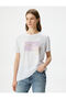 Printed T-Shirt Short Sleeve Crew Neck Viscose Blended Regular Fit - 3