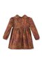 Girl's Dress Floral Long Sleeve Lined Ribbed 100% Cotton - 5