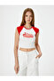 Cherry Printed Crop T-Shirt Color Block Sleeveless Crew Neck - 3