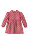 Girl's Dress Floral Long Sleeve Lined Ribbed 100% Cotton - 5