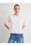 Tasseled Lace Detailed T-Shirt Short Sleeve Crew Neck Cotton - 3