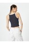 Halter Neck Top Printed Ribbed Cotton Slim Fit - 4