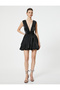 Balloon Dress Mini V-Neck Sleeveless Bow Back Detail - 3