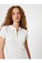Polo Neck Mini Dress Half Zip Short Sleeve - 2