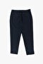Men's Navy Blue Side Pocket Lace up Elastic Waist Belt 969 Jogger Pants - 2