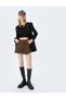Snake Skin Print Buttoned Asymmetrical Cut Mini Shorts Skirt - 2