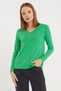 Women's Long Sleeve V Neck Basic Cotton Knitted Blouse