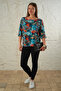 Women's Oversize Viscose Floral Bat Sleeve T-Shirt - 3