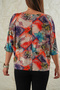 Women's Oversize Viscose Floral Bat Sleeve T-Shirt - 7
