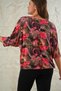 Women's Oversize Viscose Floral Bat Sleeve T-Shirt - 6