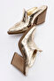 Valvent Women's Genuine Leather Western Slippers Gold - 8