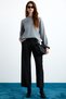 Nanna women's oversize fit loose round neck recycled knitwear grey melange sweater - 4