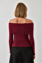 Women's Burgundy Madonna Collar Blouse 378 60351261 - 4