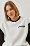 Women's White Black Printed Piecework Sweatshirt 60351255 - 4