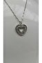 1St Class Steel Silver Stone Heart Figured Non-Tarnish Heart Figured Necklace - 4