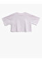 Crop T-Shirt Printed Short Sleeve Crew Neck Cotton - 2