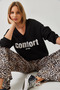 Women's Black Comfort Printed Sweatshirt 60261019 - 3