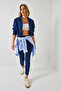 Women's Navy Blue Hooded Zippered Cardigan 60261021 - 8