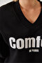 Women's Black Comfort Printed Sweatshirt 60261019 - 5
