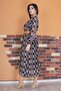 Women's Belted Collar Detailed Long Chiffon Dress Dpm0032 - 6