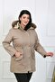 Women's Mink Gabardine Fabric Wool Large Size Coat - 2