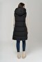 Hooded Double-Sided Fleece Detailed Inflatable Vest Black-Stone 8227 - 8